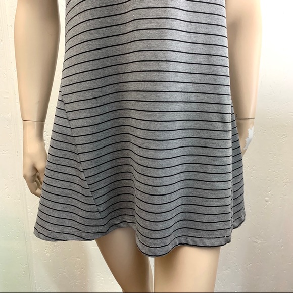 Zara Trafaluc Grey Striped T-shirt Dress Size M - Picture 7 of 11